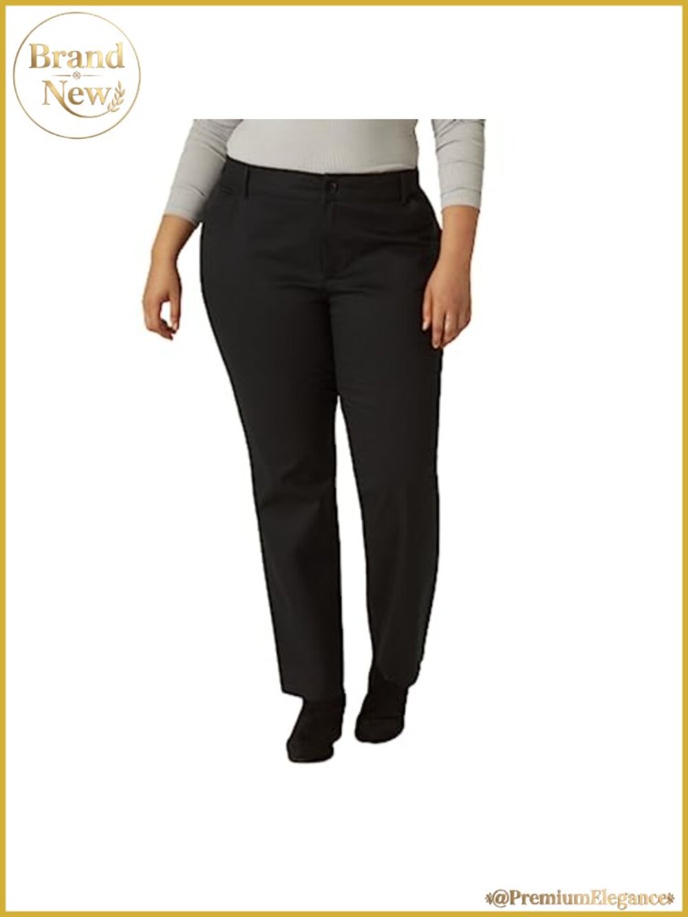 Plus Size Wrinkle Free Relaxed Fit Straight Leg Work Pants